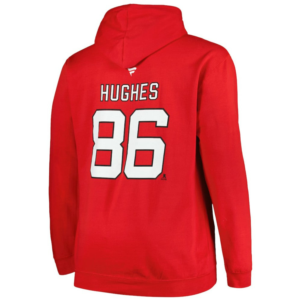 Jack Hughes New Jersey Devils Profile Big & Tall Name & Number Pullover Hoodie Discount