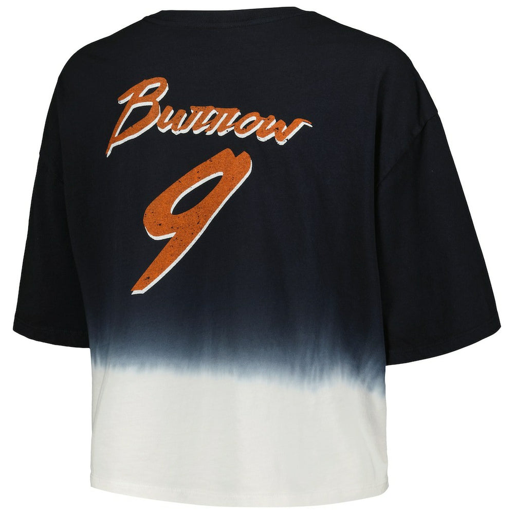 Cincinnati Bengals  Joe Burrow  Majestic Threads Women's Dip-Dye Player Name & Number Crop Top