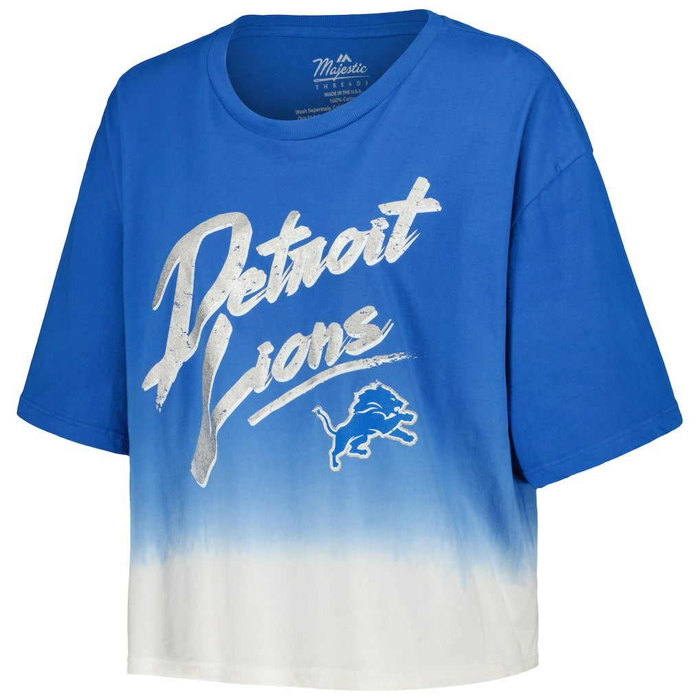 Detroit Lions  Aidan Hutchinson  Majestic Threads Women's Dip-Dye Player Name & Number Crop Top
