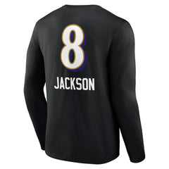 Baltimore Ravens  Lamar Jackson  Team Wordmark Long Sleeve T-Shirt