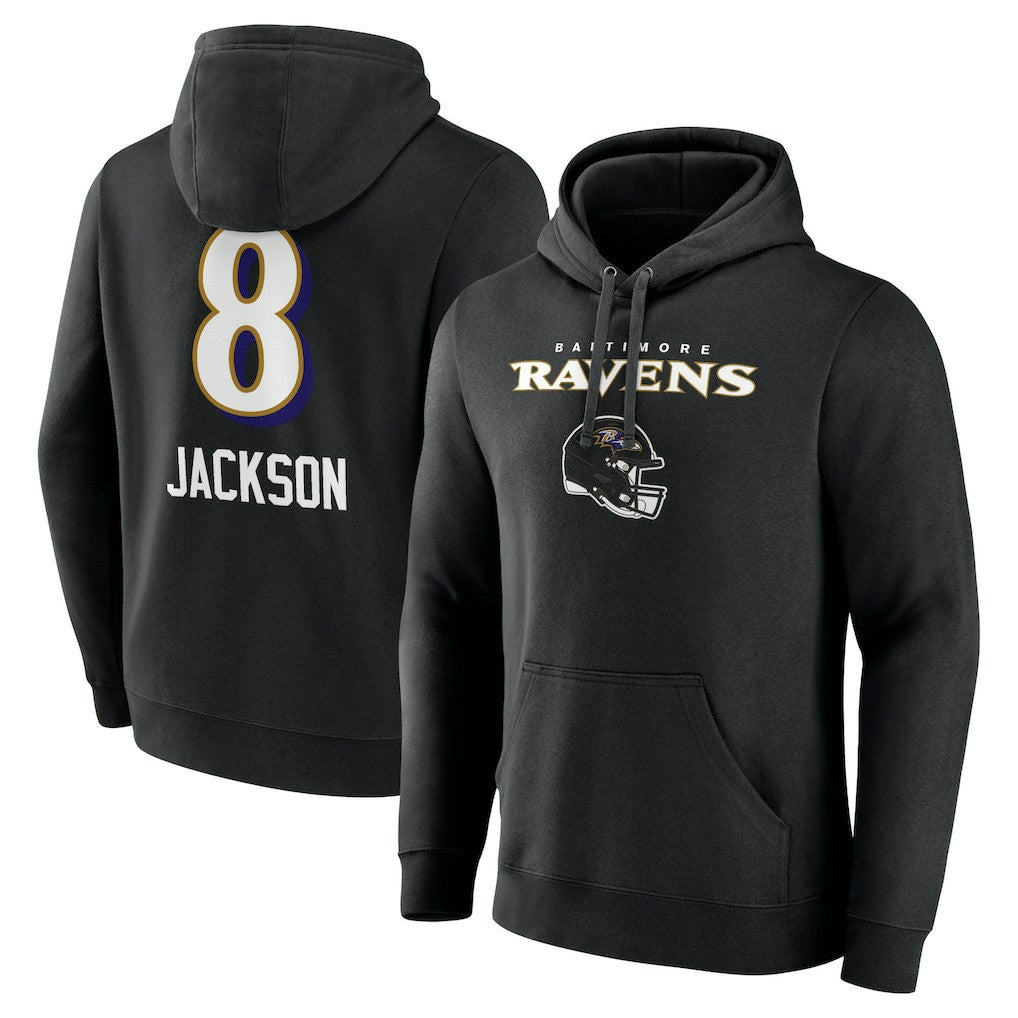Baltimore Ravens  Lamar Jackson  Team Wordmark Pullover Hoodie