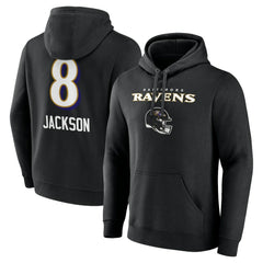 Baltimore Ravens  Lamar Jackson  Team Wordmark Pullover Hoodie