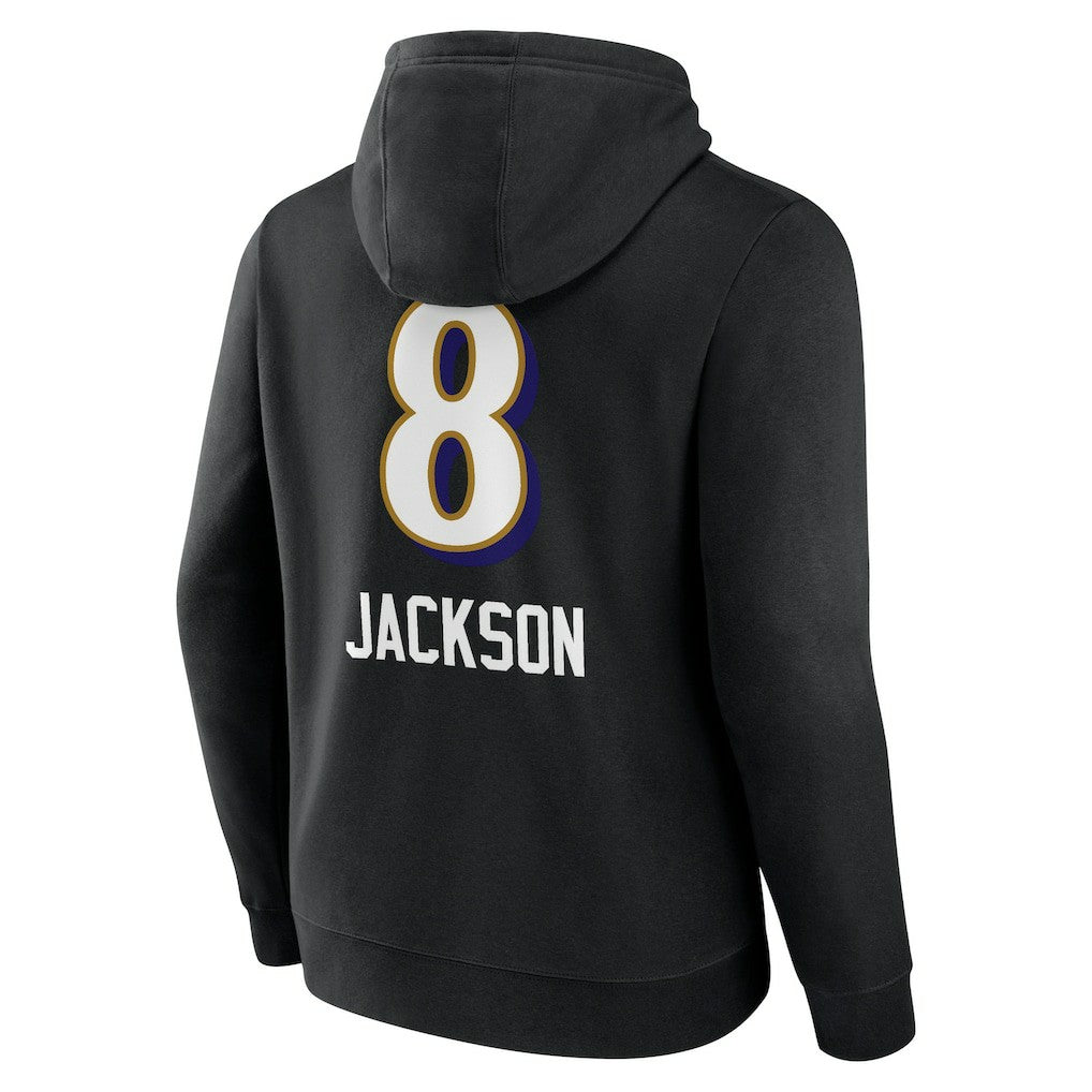 Baltimore Ravens  Lamar Jackson  Team Wordmark Pullover Hoodie