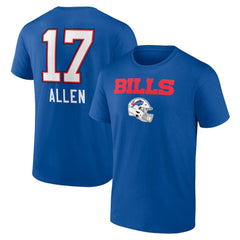 Buffalo Bills  Josh Allen  Team Wordmark Name & Number T-Shirt
