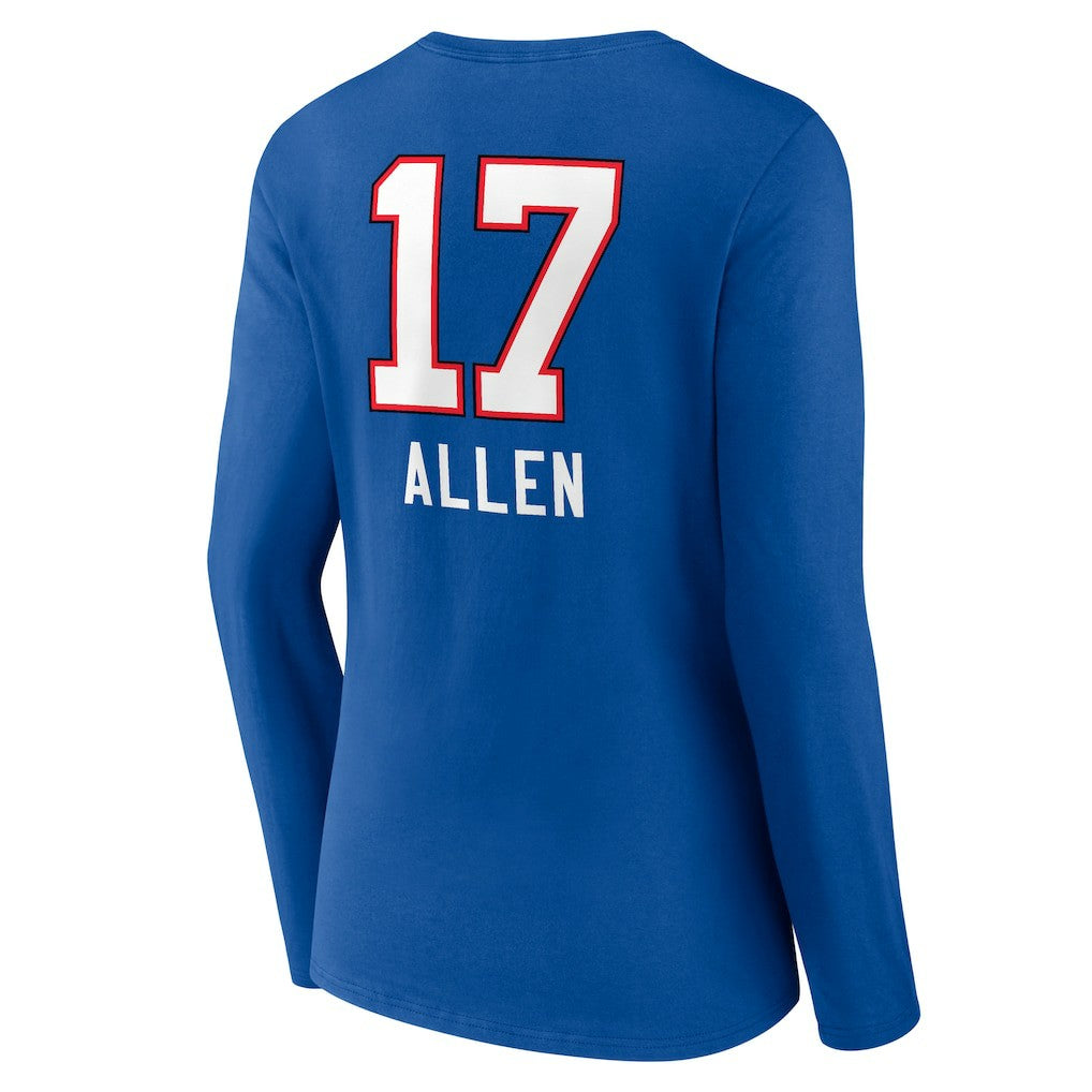 Buffalo Bills  Josh Allen  Women's Team Wordmark Long Sleeve V-Neck T-Shirt