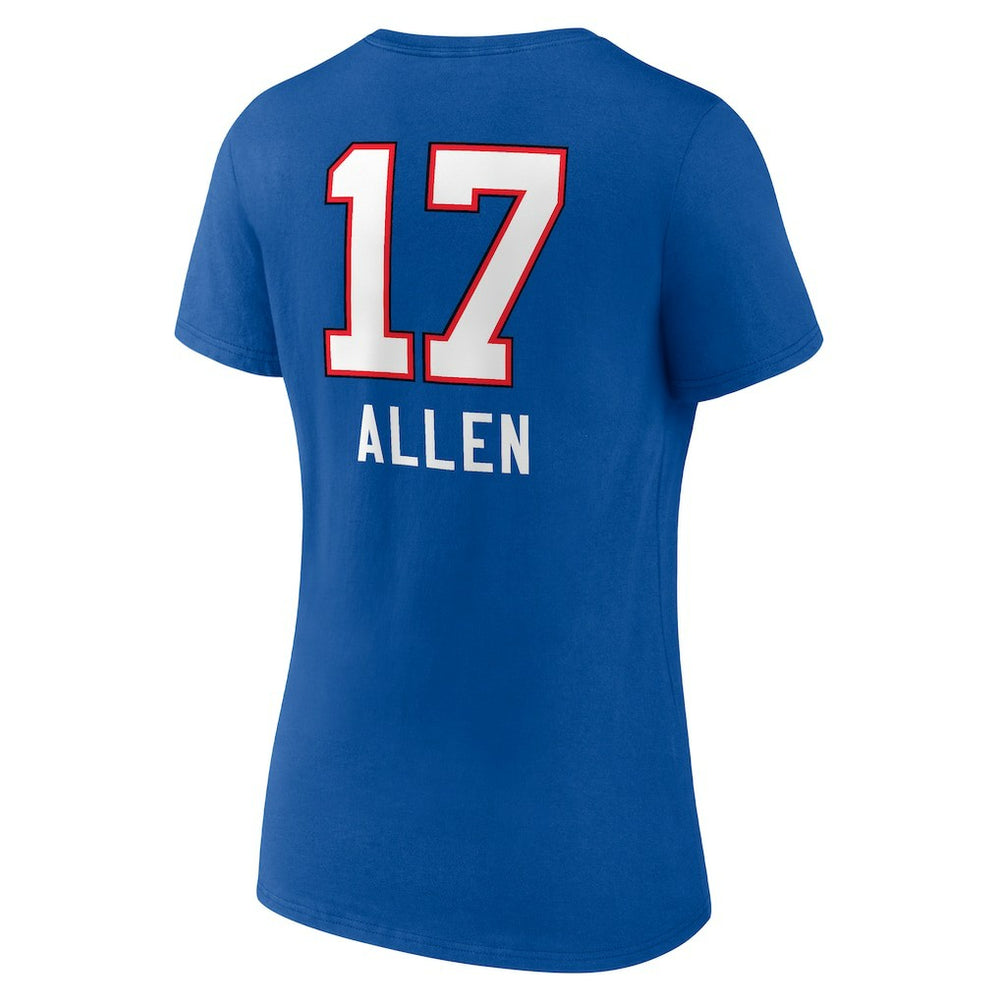 Buffalo Bills  Josh Allen  Women's Team Wordmark Name & Number V-Neck T-Shirt