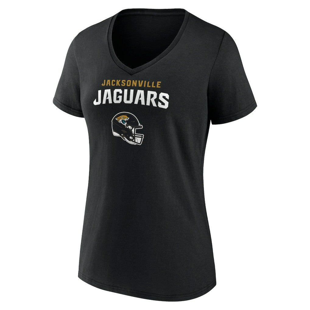 Jacksonville Jaguars  Trevor Lawrence  Women's Team Wordmark Name & Number V-Neck T-Shirt