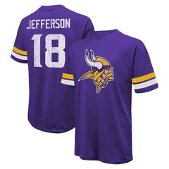 Minnesota Vikings  Justin Jefferson  Majestic Threads Name & Number Oversized Fit T-Shirt