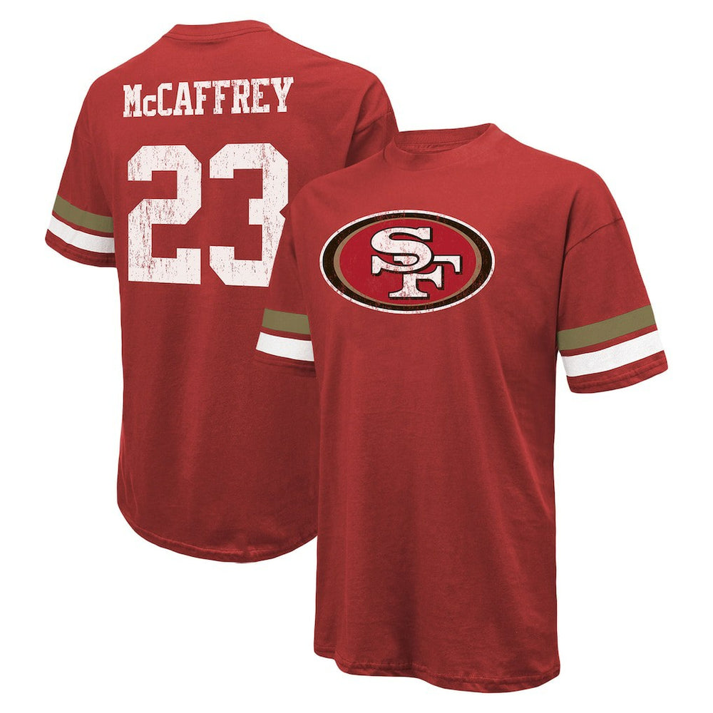 San Francisco 49ers  Christian McCaffrey  Majestic Threads Name & Number Oversized Fit T-Shirt