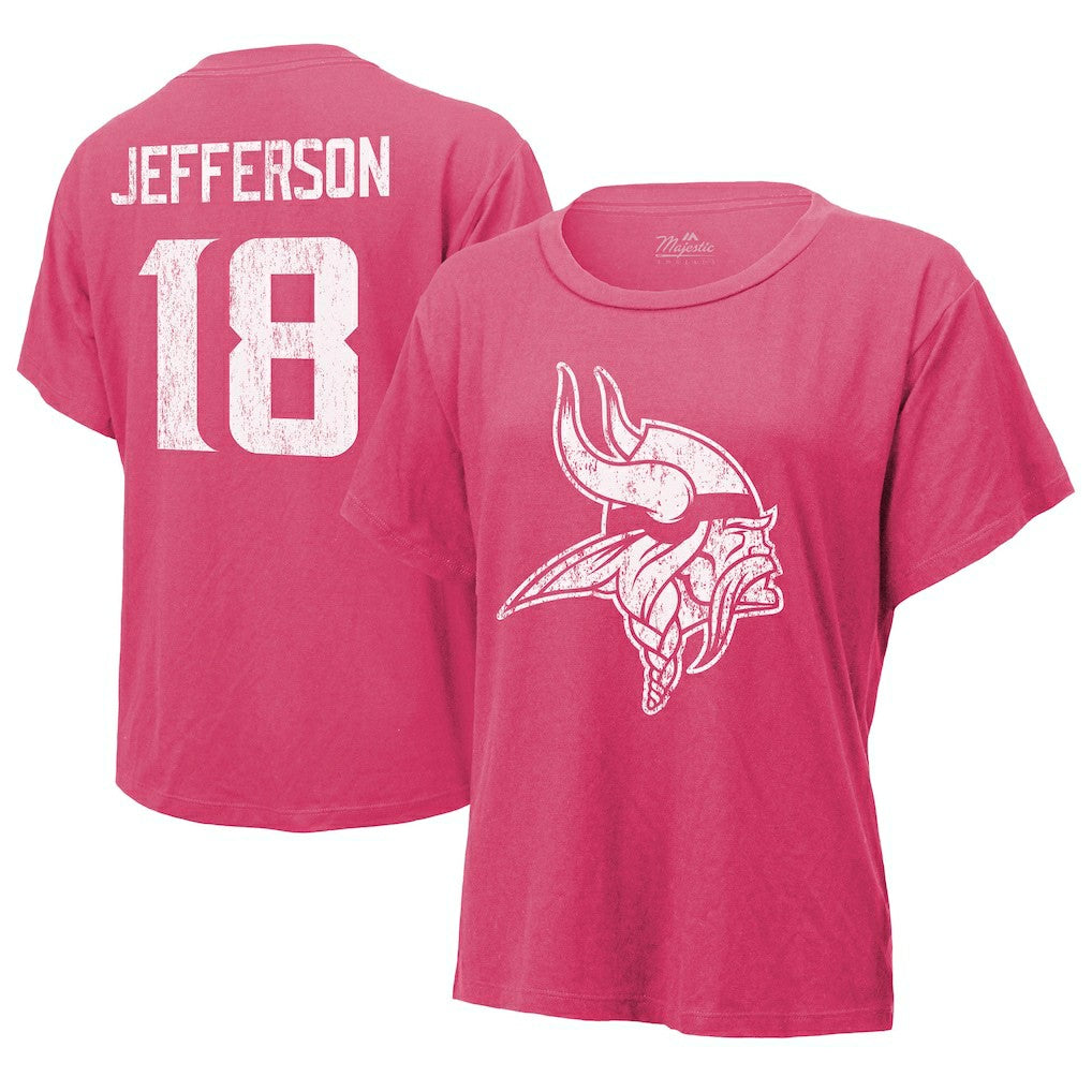 Minnesota Vikings  Justin Jefferson  Majestic Threads Women's Name & Number T-Shirt