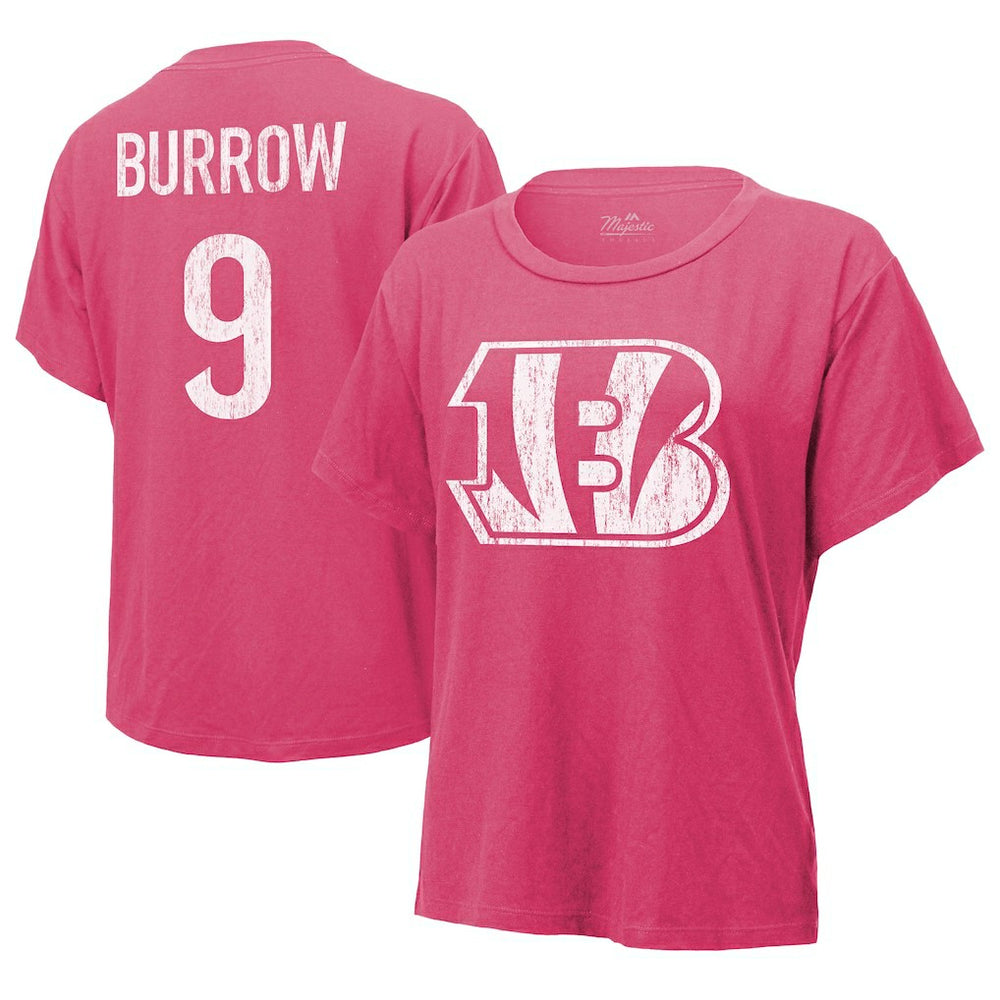 Cincinnati Bengals  Joe Burrow  Majestic Threads Women's Name & Number T-Shirt