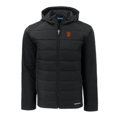 San Francisco Giants Cutter & Buck Big & Tall Evoke Hybrid Eco Softshell Recycled Full-Zip Hoodie | MLB Outlet