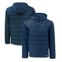 Seattle Mariners Cutter & Buck Big & Tall Evoke Hybrid Eco Softshell Recycled Full-Zip Hoodie | MLB Near me