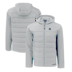 New York Yankees Cutter & Buck Evoke Hybrid Eco Softshell Recycled Full-Zip Hoodie | MLB Sale
