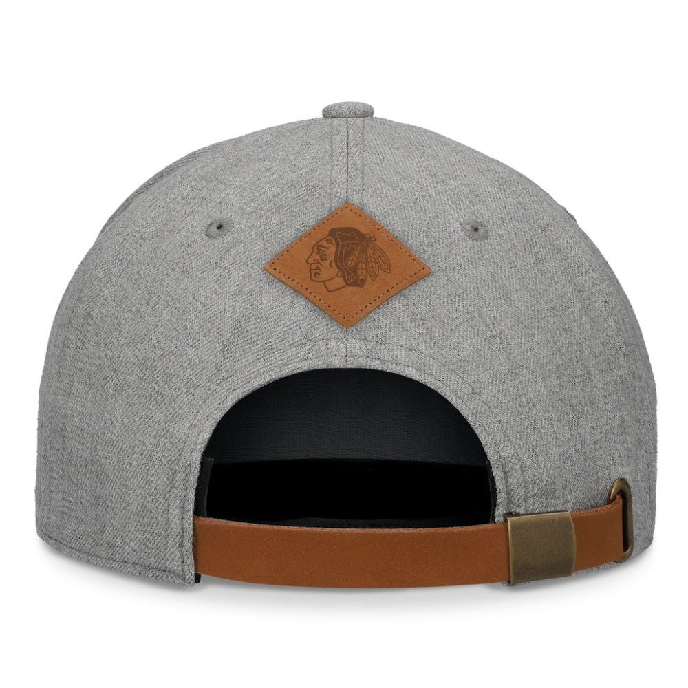 Chicago Blackhawks Fanatics Elements A-Frame Leather Strapback Hat Online
