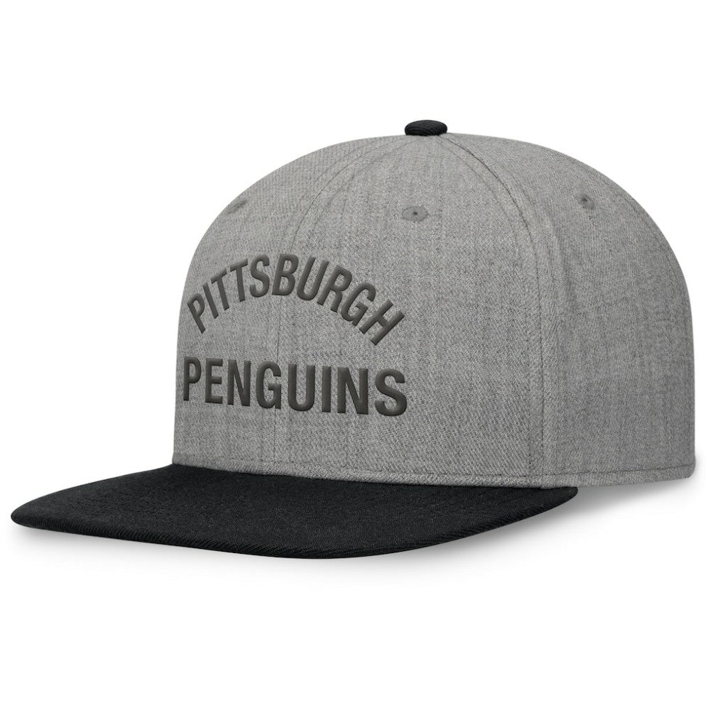 Pittsburgh Penguins Fanatics Elements Flat Brim Leather Strapback Hat On Sale