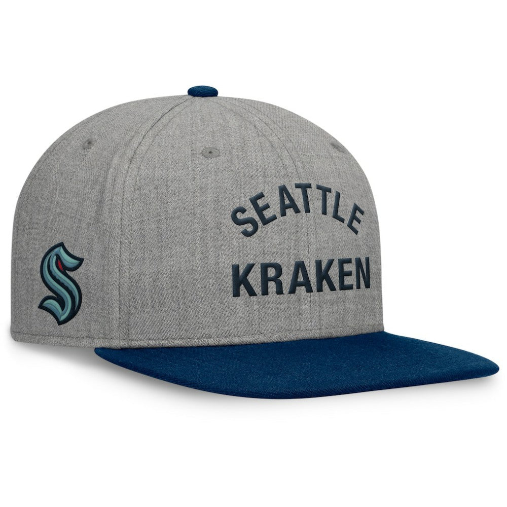 Seattle Kraken Fanatics Elements Flat Brim Leather Strapback Hat Sale