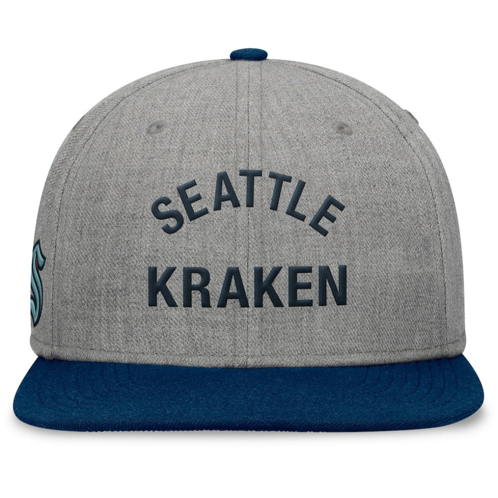 Seattle Kraken Fanatics Elements Flat Brim Leather Strapback Hat Sale