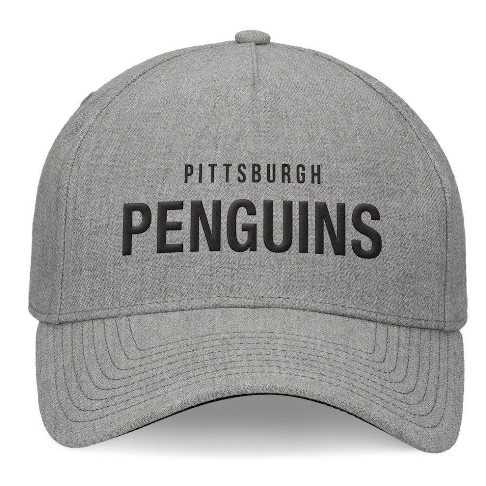 Pittsburgh Penguins Fanatics Elements A-Frame Leather Strapback Hat Sale