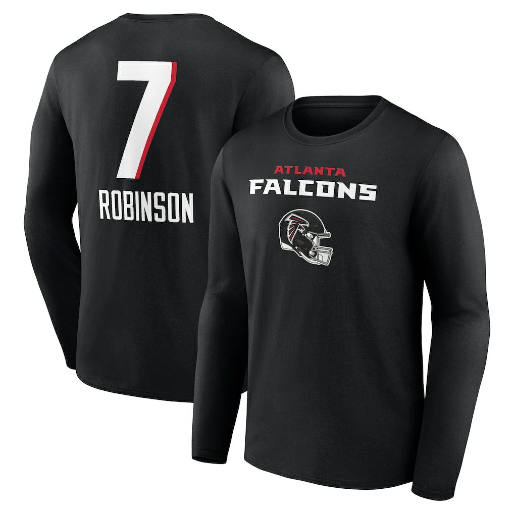Atlanta Falcons  Bijan Robinson  Team Wordmark Name & Number Long Sleeve T-Shirt