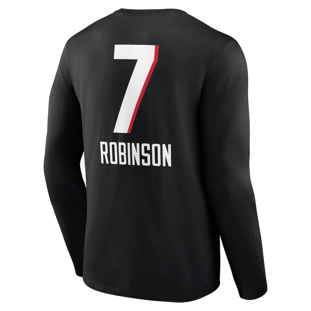 Atlanta Falcons  Bijan Robinson  Team Wordmark Name & Number Long Sleeve T-Shirt