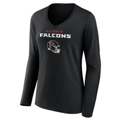 Atlanta Falcons  Bijan Robinson  Women's Team Wordmark Name & Number Long Sleeve V-Neck T-Shirt