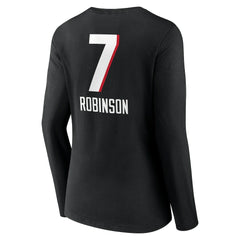Atlanta Falcons  Bijan Robinson  Women's Team Wordmark Name & Number Long Sleeve V-Neck T-Shirt