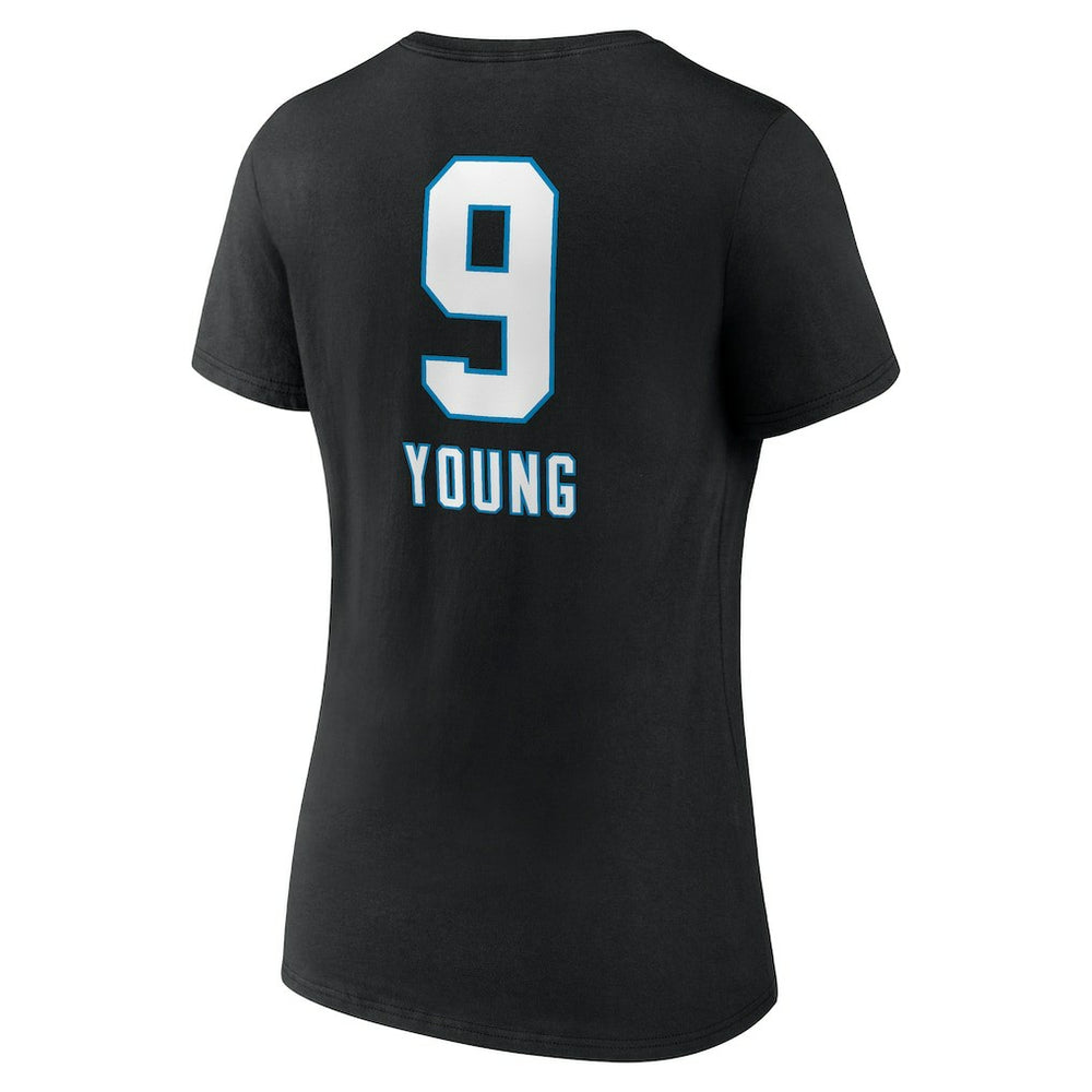 Carolina Panthers  Bryce Young  Women's Team Wordmark Name & Number V-Neck T-Shirt