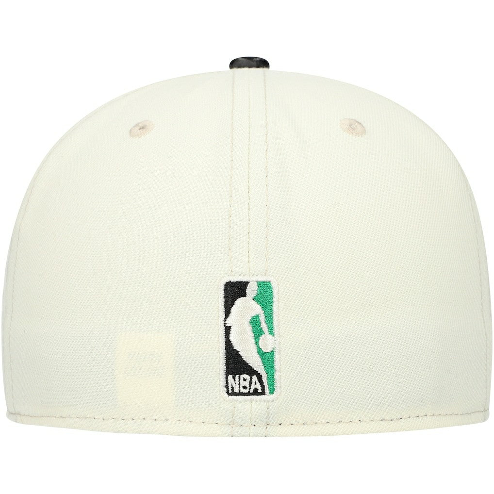 Boston Celtics Faux Leather Visor Two-Tone 59FIFTY Fitted Hat New
