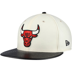 Chicago Bulls Faux Leather Visor Two-Tone 59FIFTY Fitted Hat For Sale