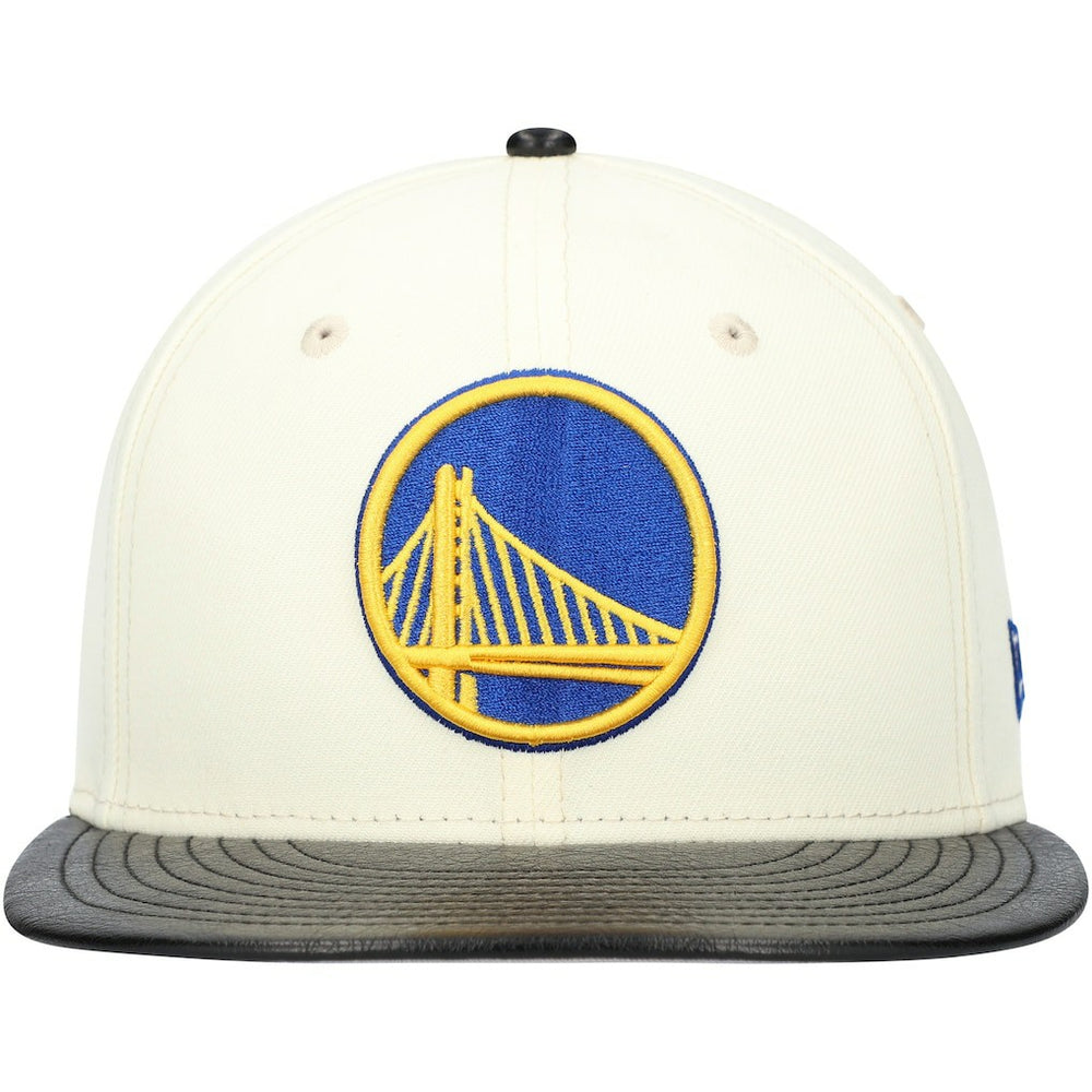 Golden State Warriors Faux Leather Visor Two-Tone 59FIFTY Fitted Hat sale For Sale