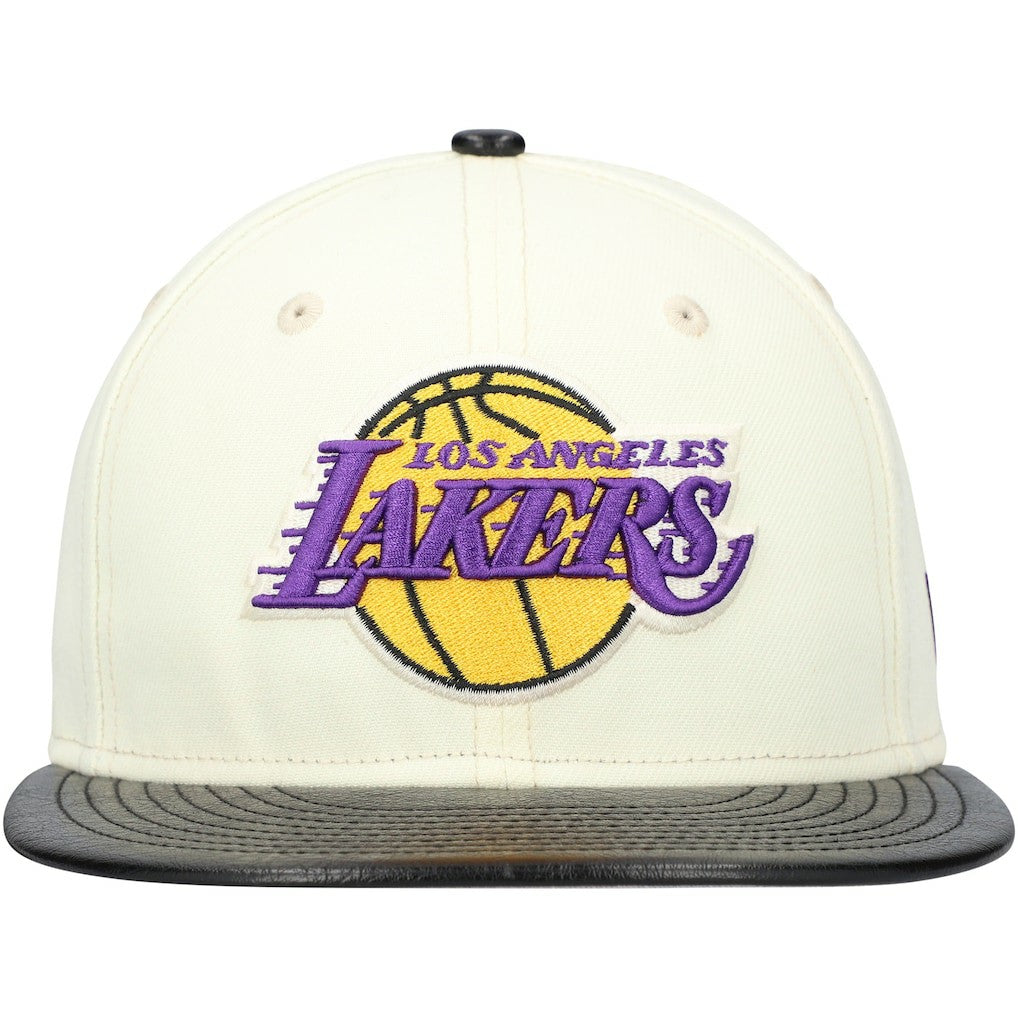 Los Angeles Lakers Faux Leather Visor Two-Tone 59FIFTY Fitted Hat On Sale