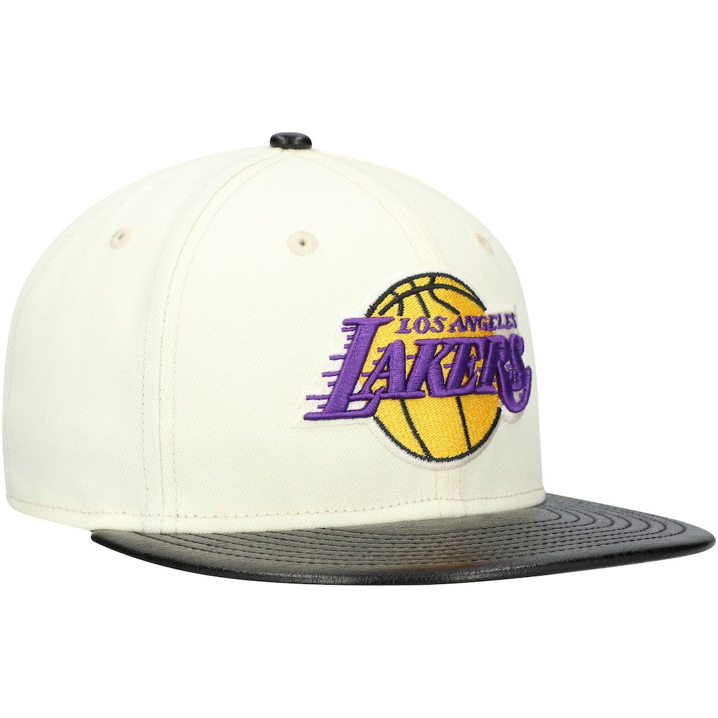 Los Angeles Lakers Faux Leather Visor Two-Tone 59FIFTY Fitted Hat On Sale