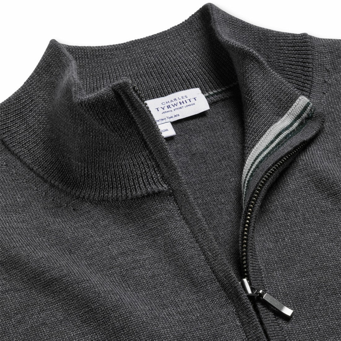 New York Jets  Charles Tyrwhitt Merino Quarter-Zip Pullover Sweater