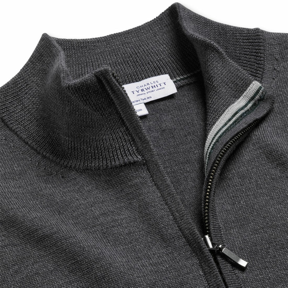 New York Jets  Charles Tyrwhitt Merino Quarter-Zip Pullover Sweater