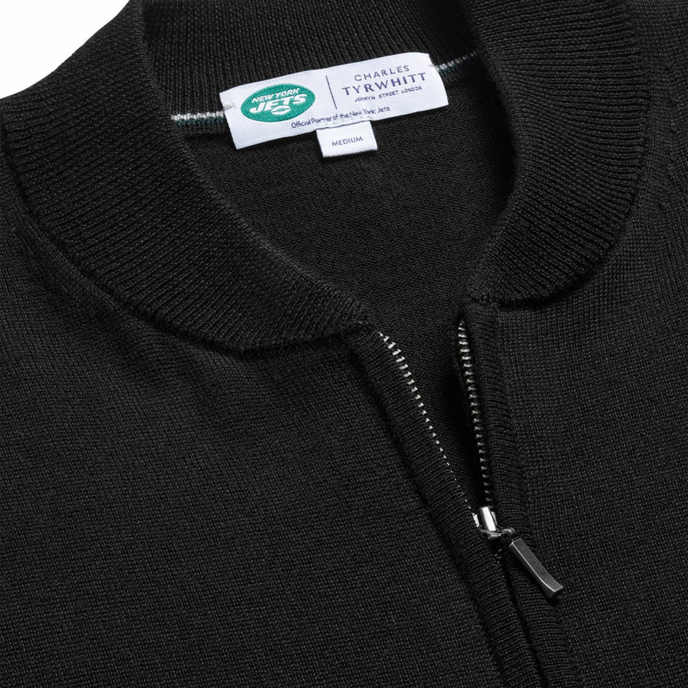 New York Jets  Charles Tyrwhitt Merino Full-Zip Sweater