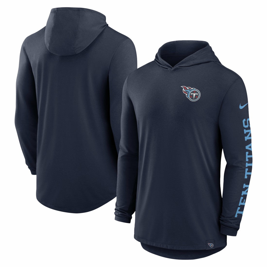 Tennessee Titans Nike Blitz Tri-Blend Dri-FIT Long Sleeve Hoodie T-Shirt