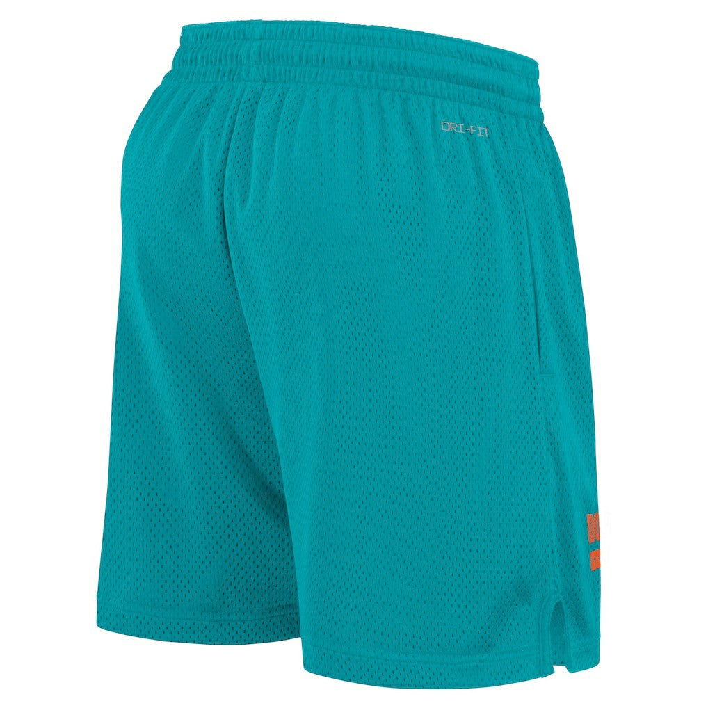 Miami Dolphins Nike 2024 Sideline Performance Mesh Shorts