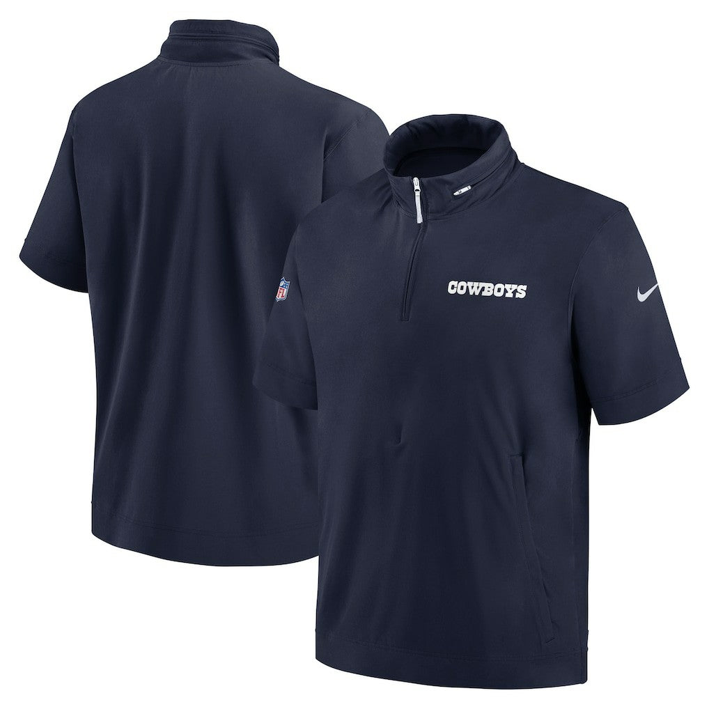 Dallas Cowboys Nike 2024 Sideline Coach Short Sleeve Half-Zip Hoodie Jacket