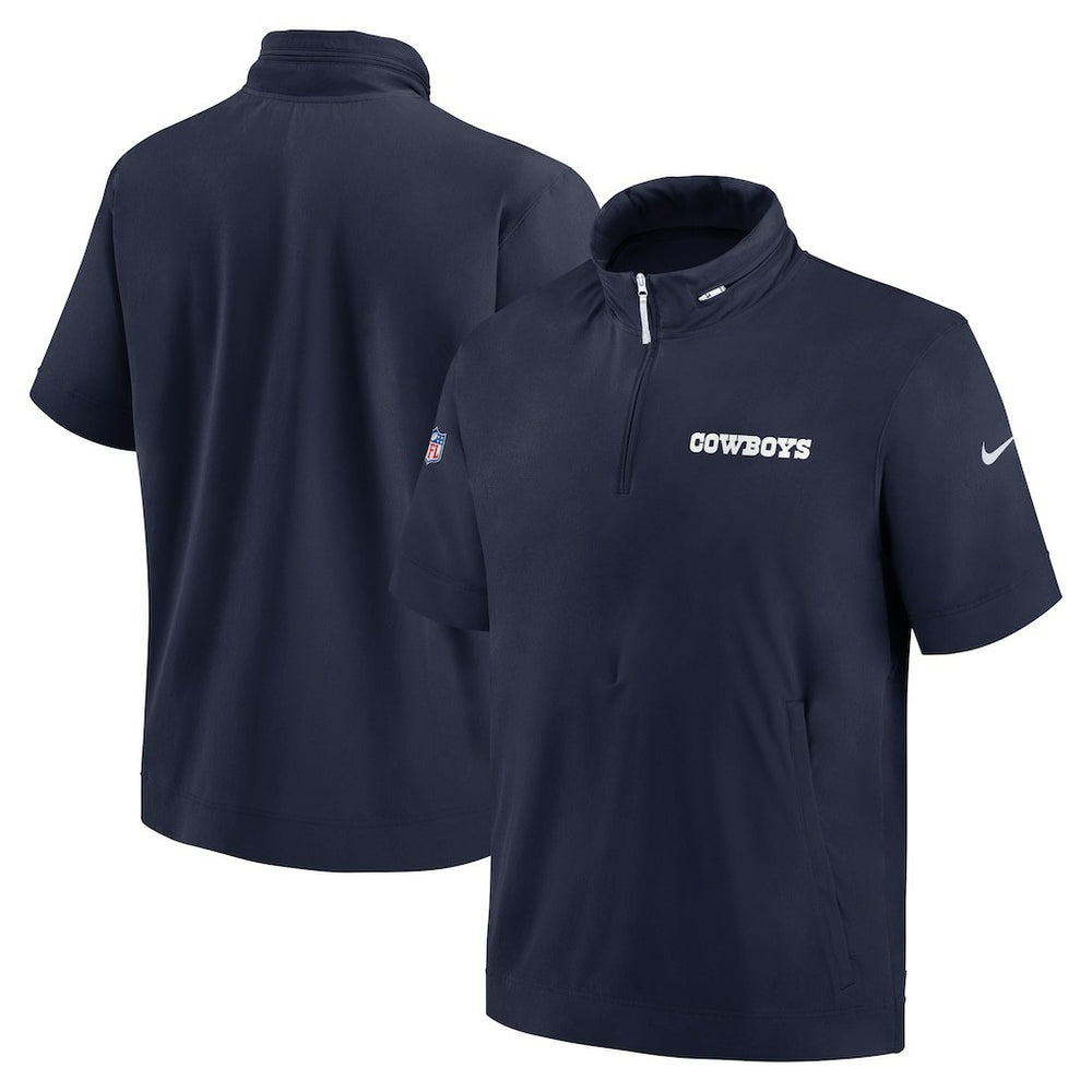 Dallas Cowboys Nike 2024 Sideline Coach Short Sleeve Half-Zip Hoodie Jacket