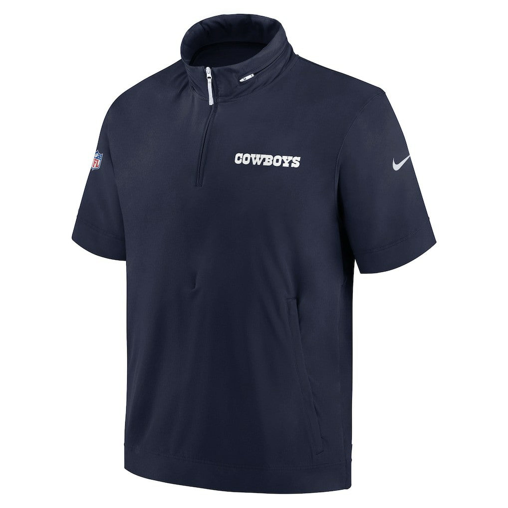 Dallas Cowboys Nike 2024 Sideline Coach Short Sleeve Half-Zip Hoodie Jacket