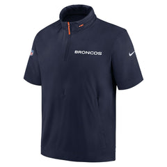 Denver Broncos Nike 2024 Sideline Coach Short Sleeve Half-Zip Hoodie Jacket