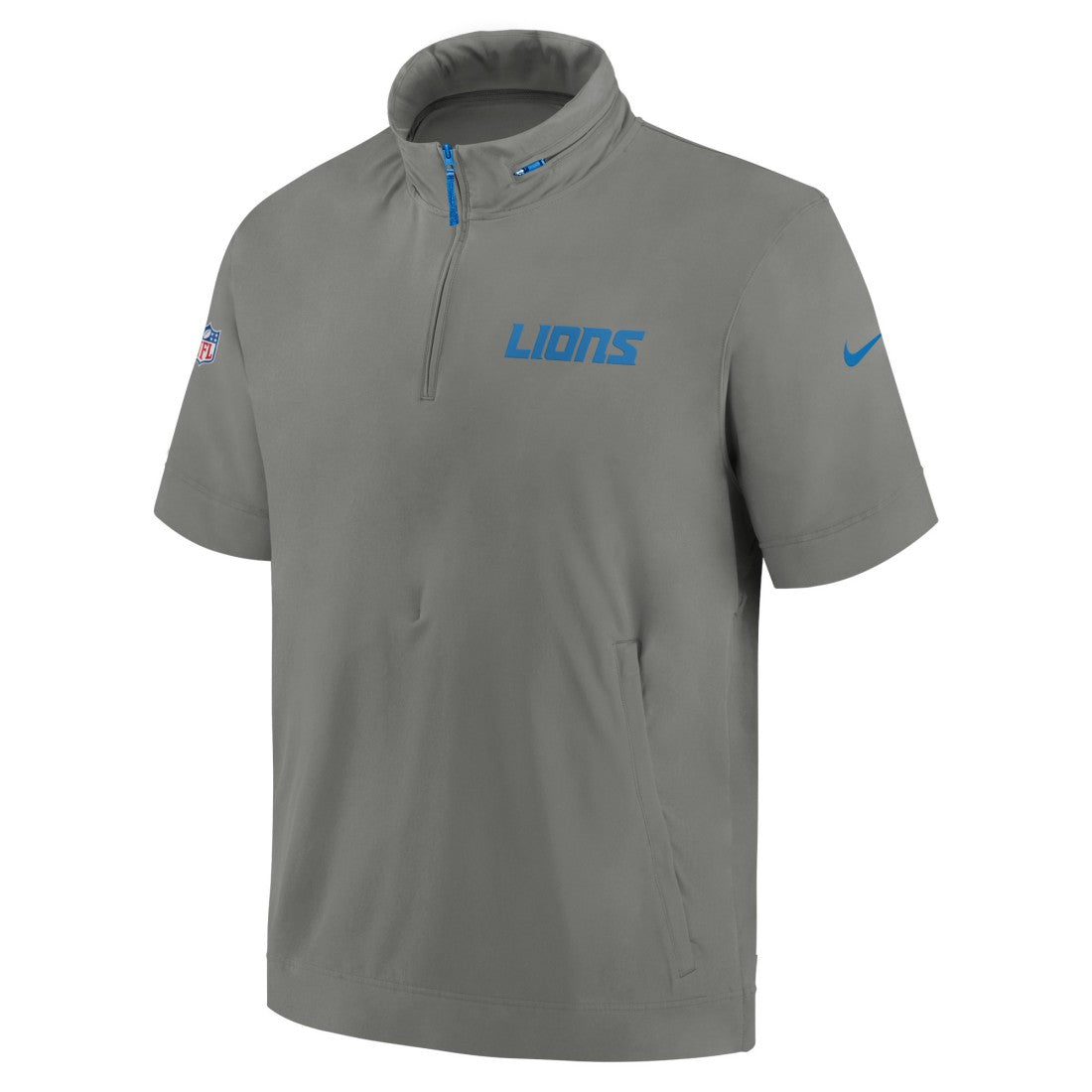 Detroit Lions Nike 2024 Sideline Coach Short Sleeve Half-Zip Hoodie Jacket