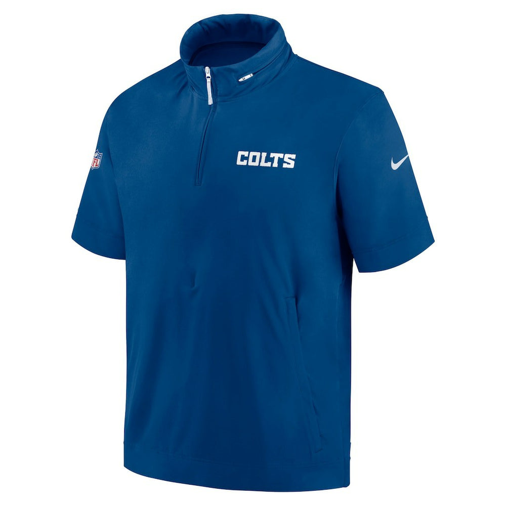 Indianapolis Colts Nike 2024 Sideline Coach Short Sleeve Half-Zip Hoodie Jacket