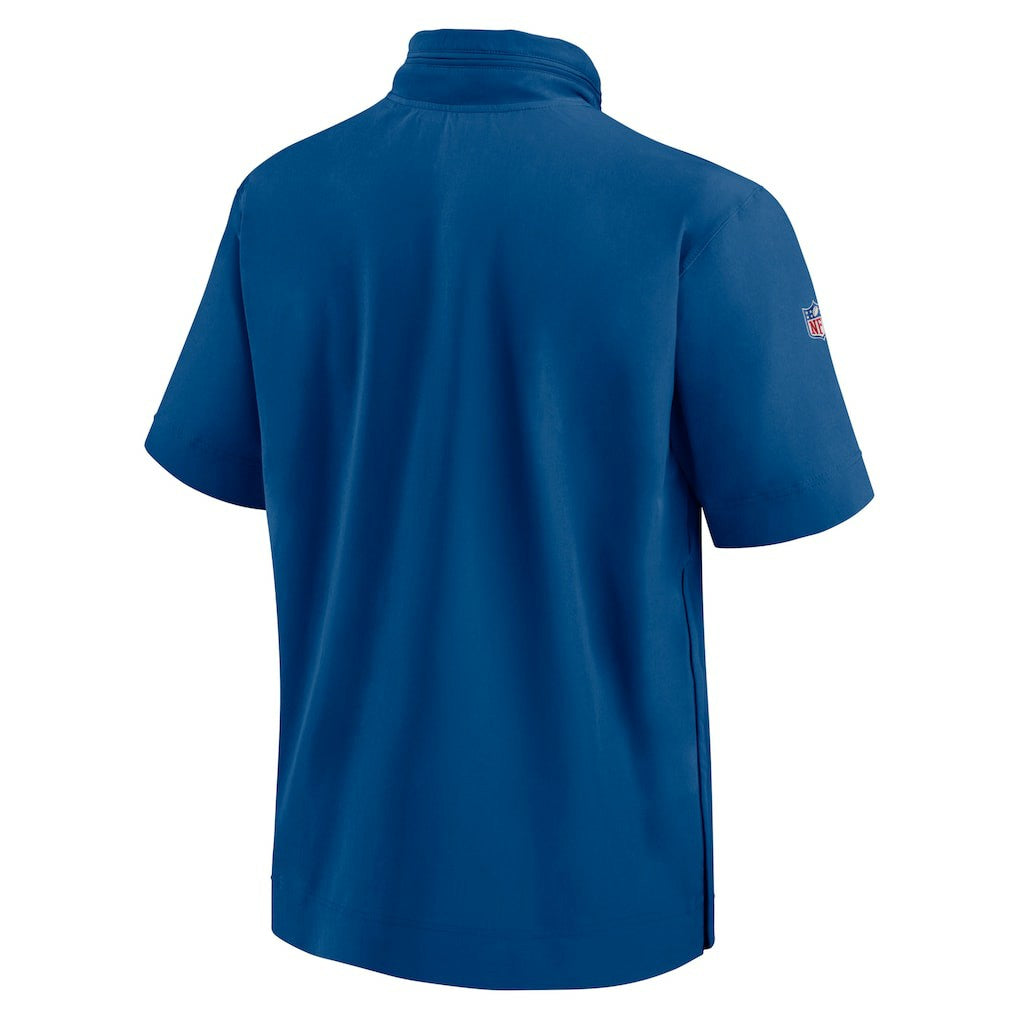 Indianapolis Colts Nike 2024 Sideline Coach Short Sleeve Half-Zip Hoodie Jacket