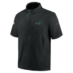 New York Jets Nike 2024 Sideline Coach Short Sleeve Half-Zip Hoodie Jacket
