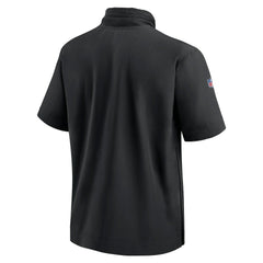 San Francisco 49ers Nike 2024 Sideline Coach Short Sleeve Half-Zip Hoodie Jacket