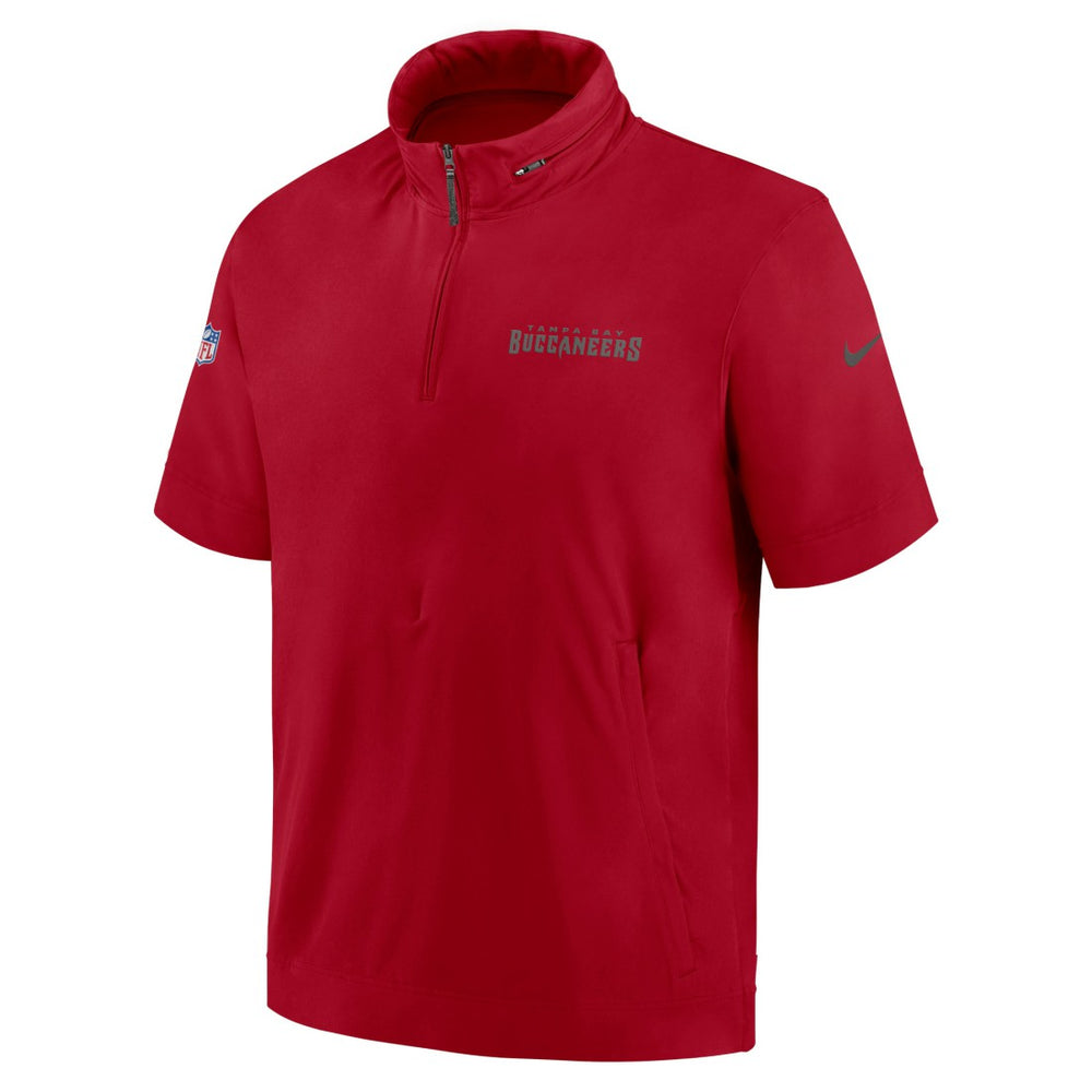 Tampa Bay Buccaneers Nike 2024 Sideline Coach Short Sleeve Half-Zip Hoodie Jacket
