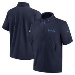 Tennessee Titans Nike 2024 Sideline Coach Short Sleeve Half-Zip Hoodie Jacket