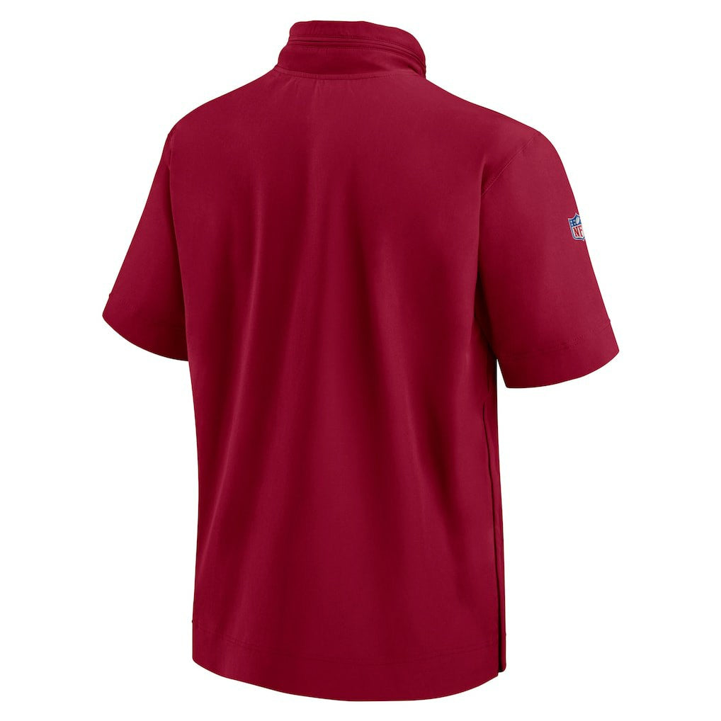 Washington Commanders Nike 2024 Sideline Coach Short Sleeve Half-Zip Hoodie Jacket